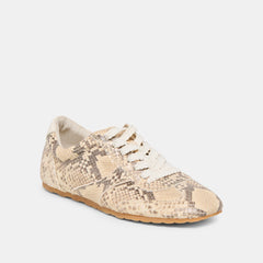 Dorie Natural Snake Embossed Leather Sneakers / Dolce Vita