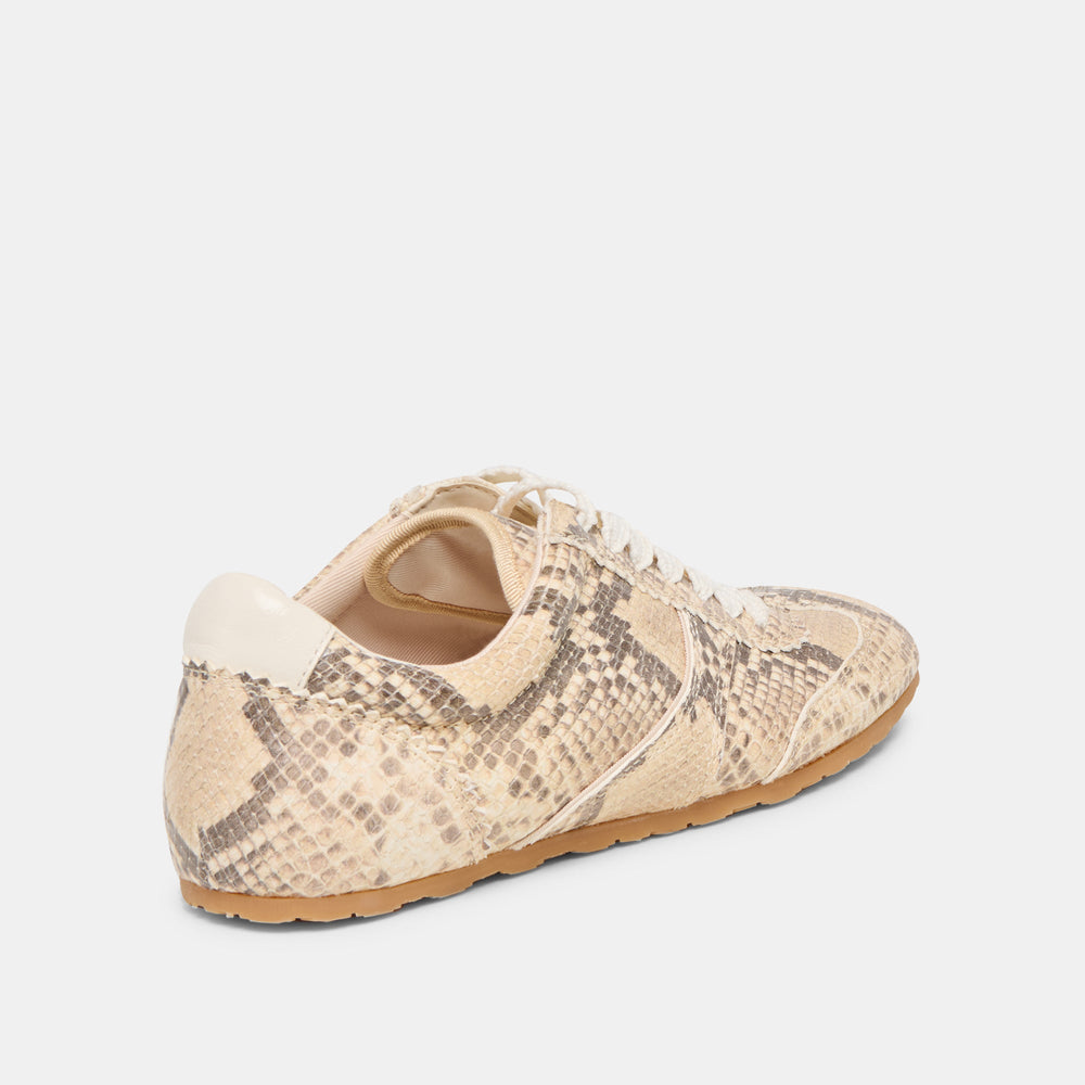 Dorie Natural Snake Embossed Leather Sneakers / Dolce Vita