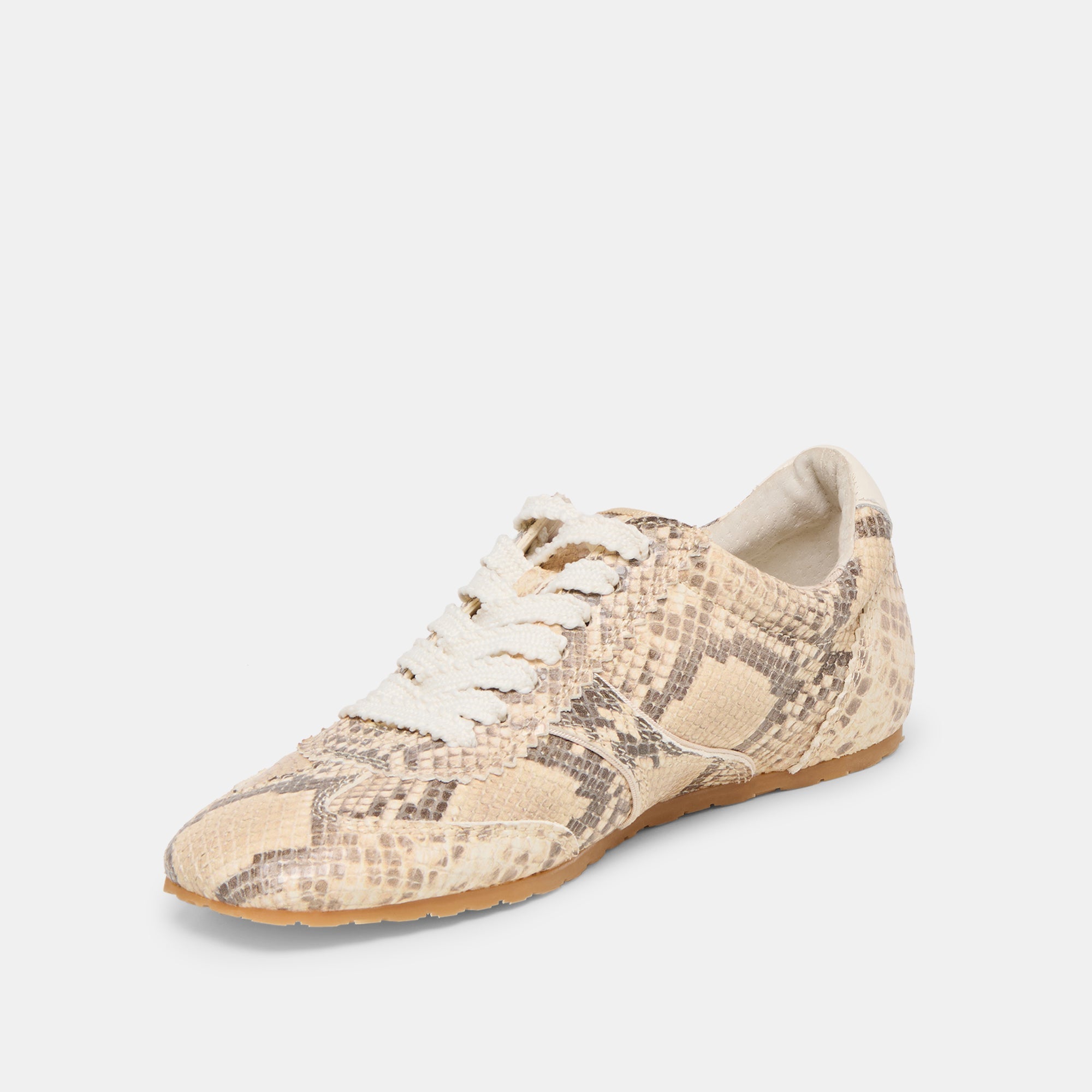 Dorie Natural Snake Embossed Leather Sneakers / Dolce Vita
