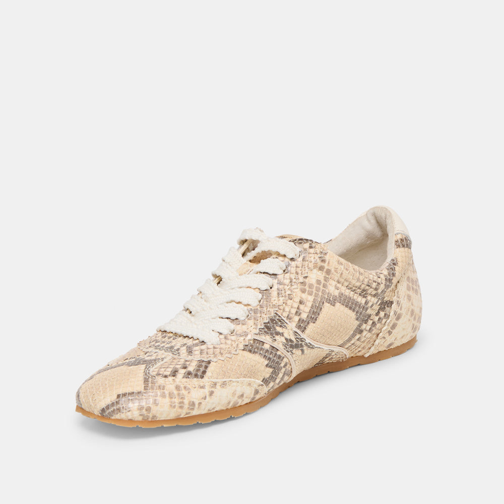 Dorie Natural Snake Embossed Leather Sneakers / Dolce Vita