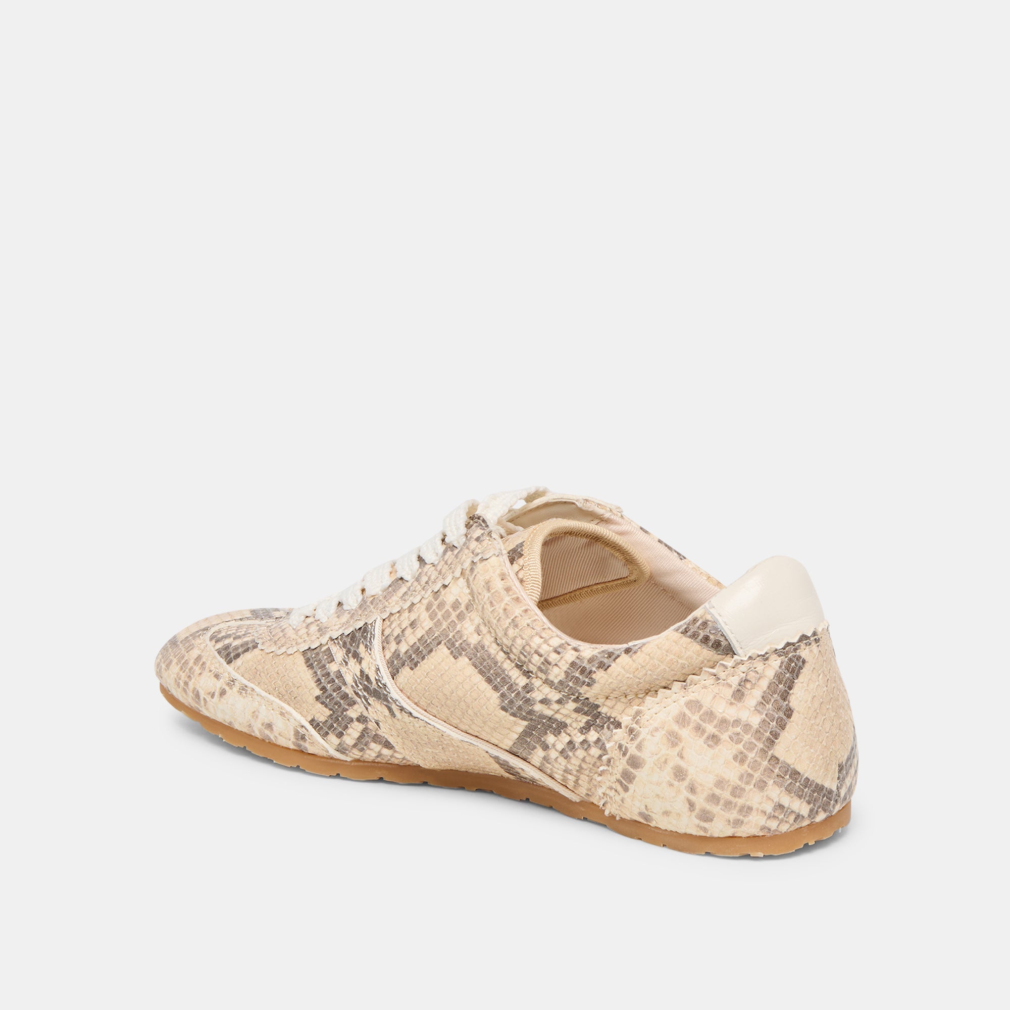 Dorie Natural Snake Embossed Leather Sneakers / Dolce Vita