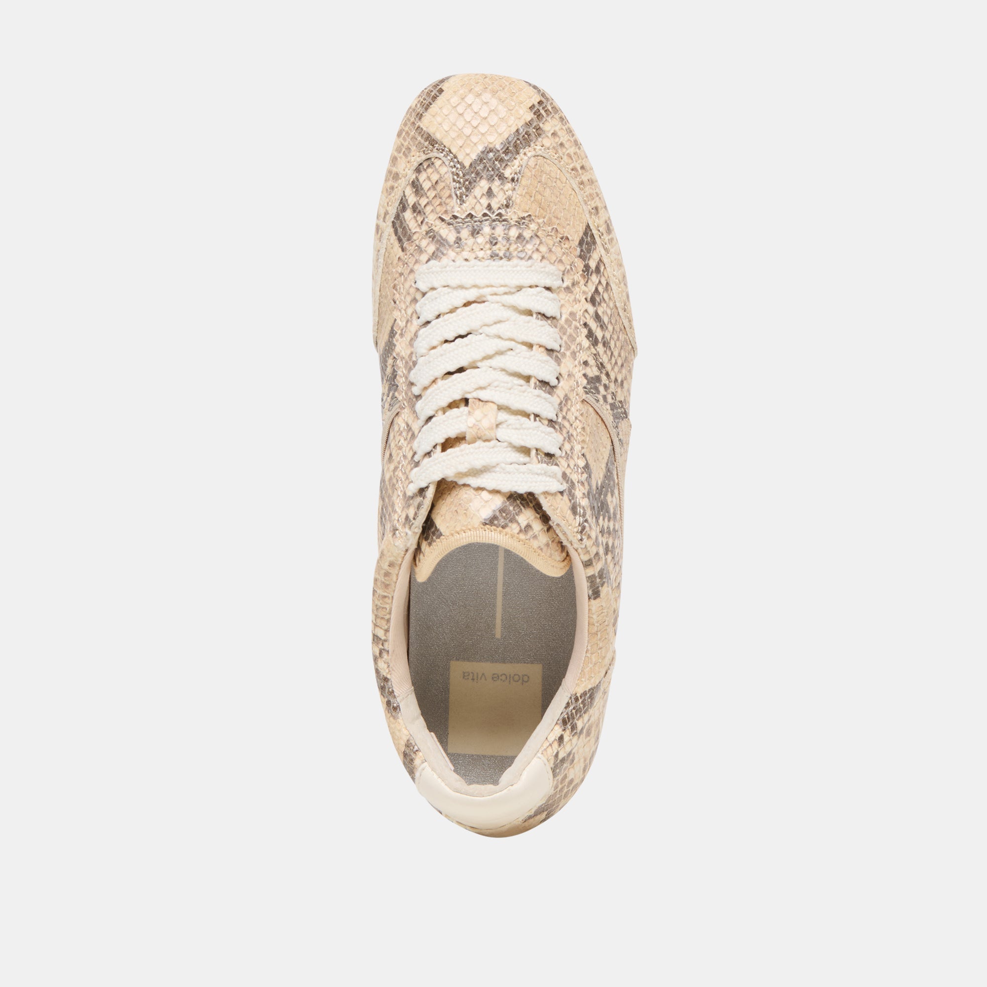 Dorie Natural Snake Embossed Leather Sneakers / Dolce Vita