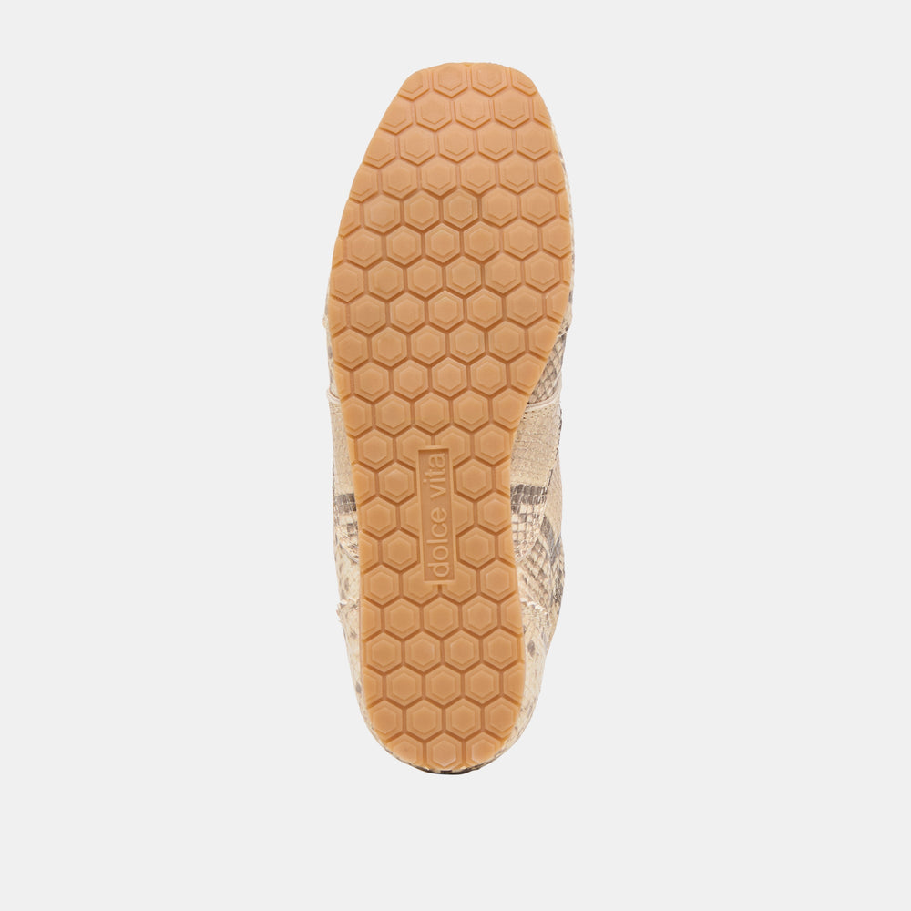 Dorie Natural Snake Embossed Leather Sneakers / Dolce Vita
