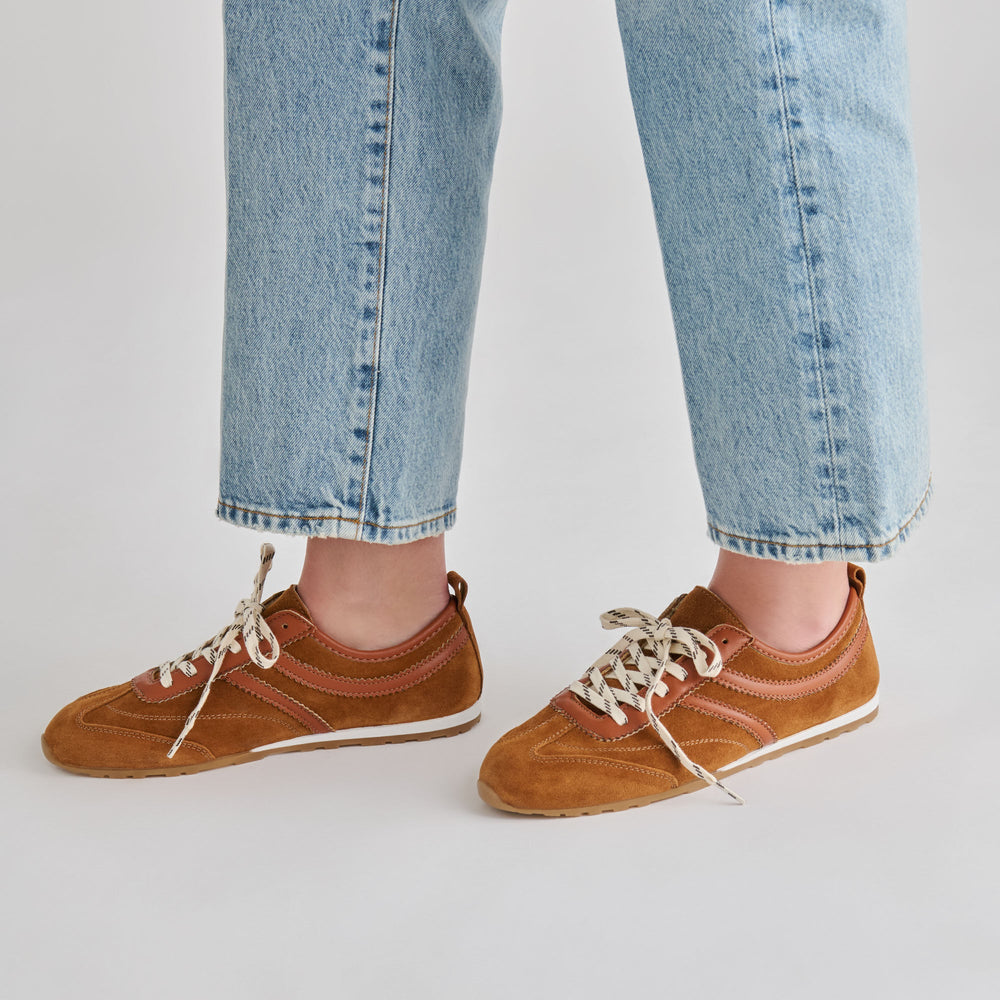 Viper Cognac Suede Sneakers / Dolce Vita