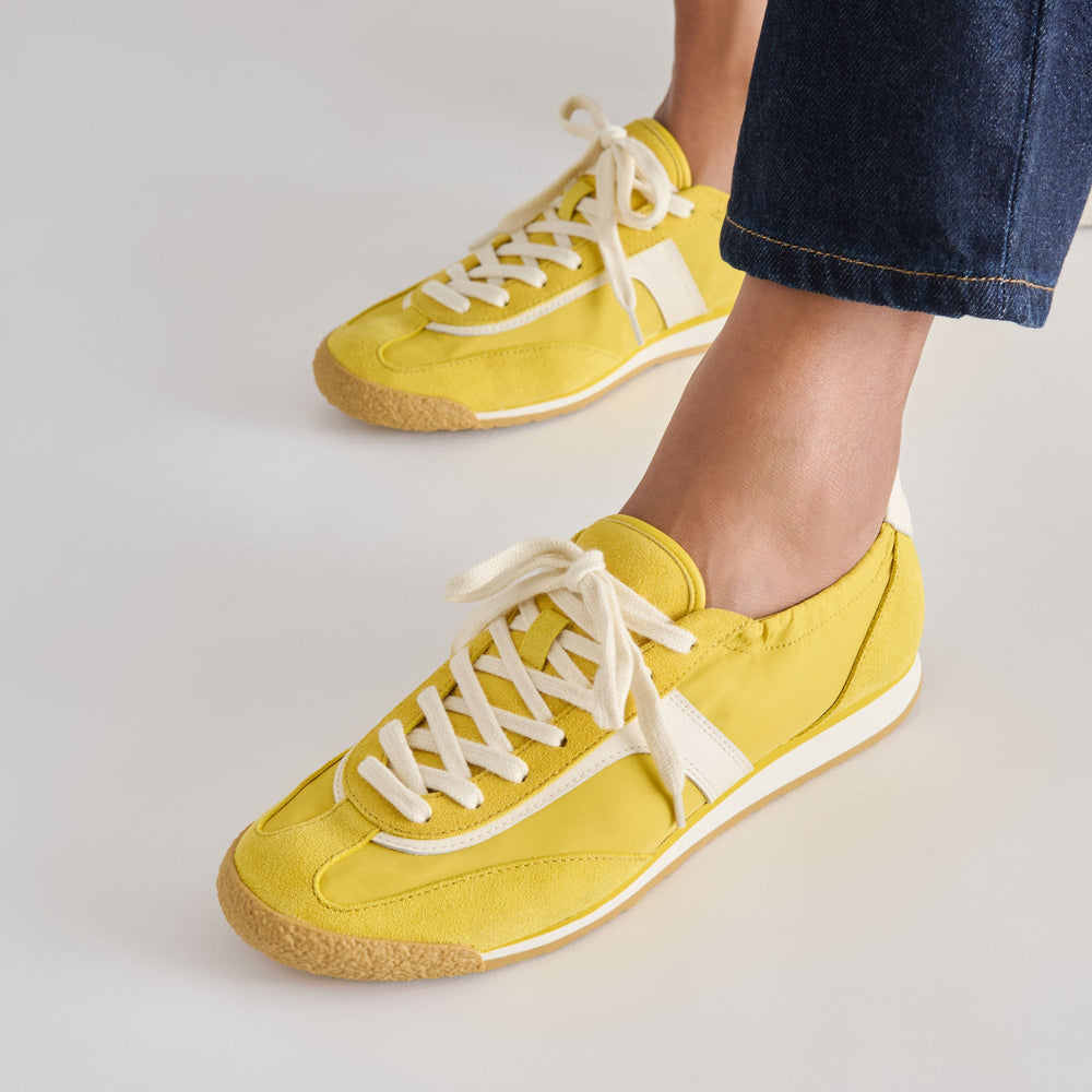 Sariya Yellow Nylon Sneakers / Dolce Vita