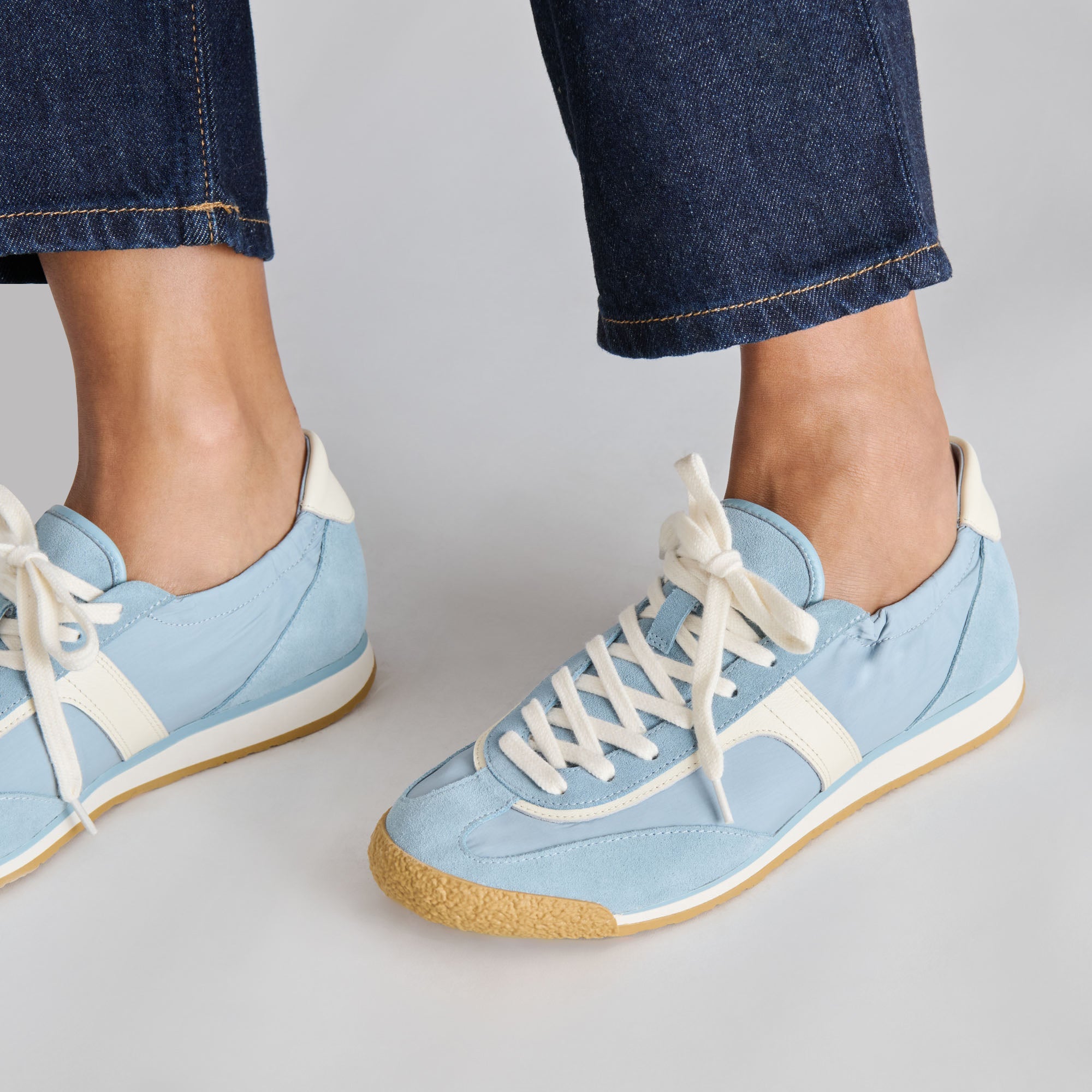 Sariya Lt Blue Nylon Sneakers / Dolce Vita