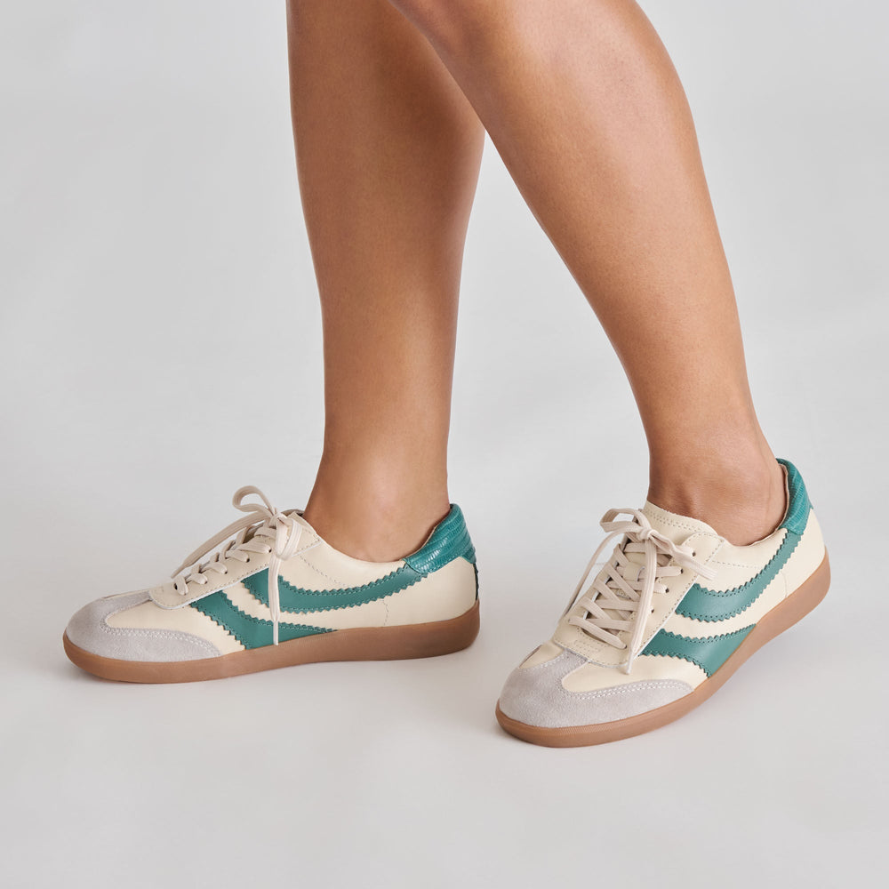 Merit White Green Leather Sneakers / Dolce Vita