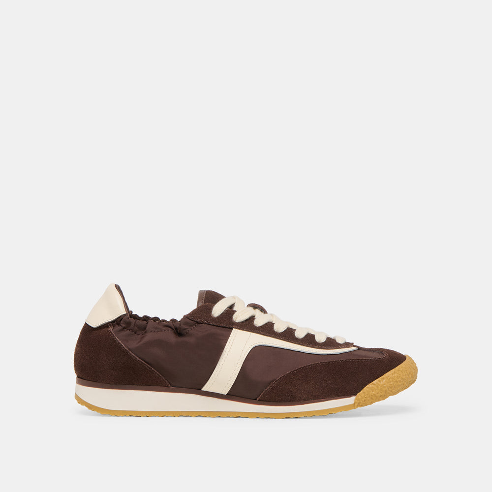 Sariya Dk Brown Nylon Sneakers / Dolce Vita