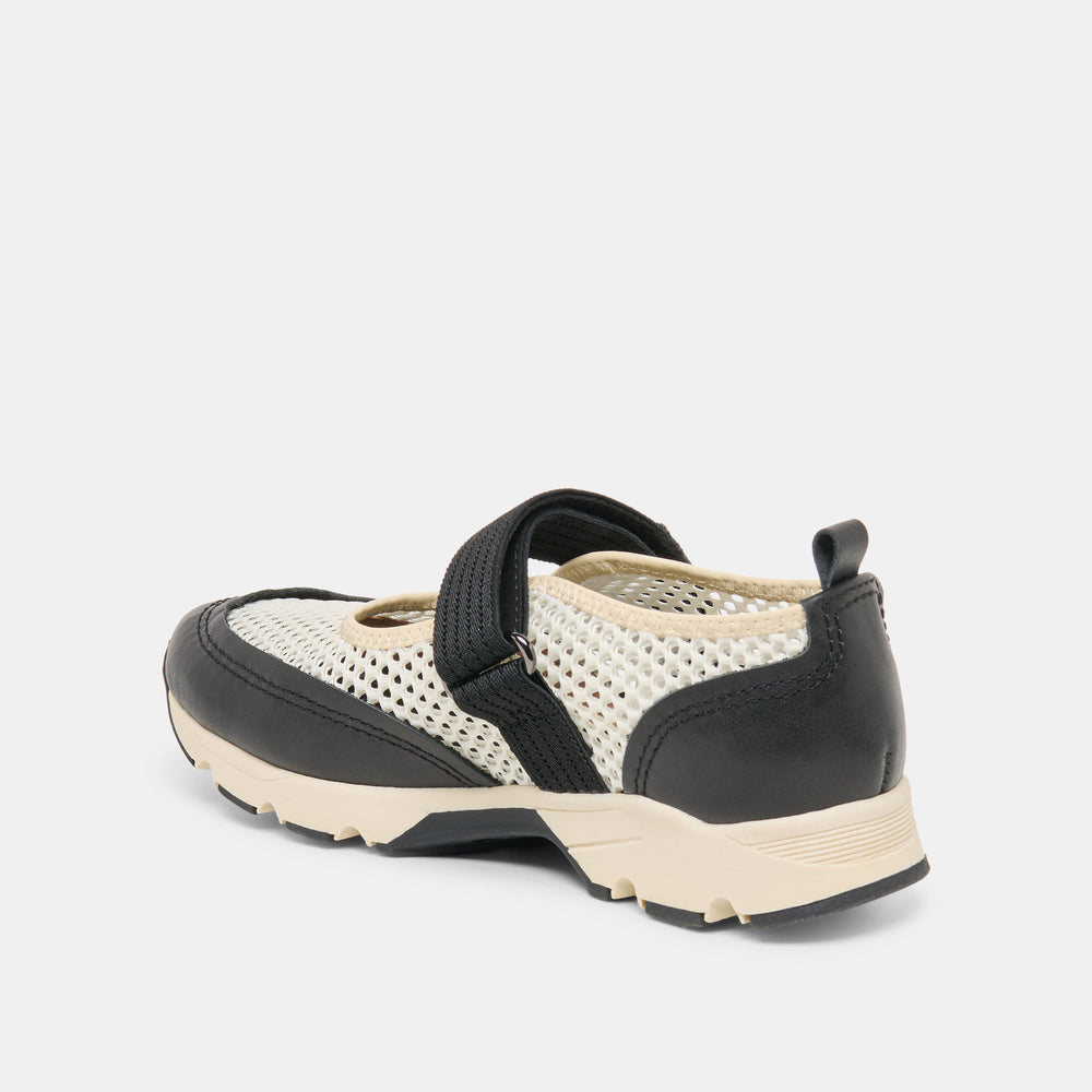 Seline White Black Mesh Sneakers / Dolce Vita