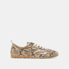 Viper Snake Print Embossed Leather Sneakers / Dolce Vita