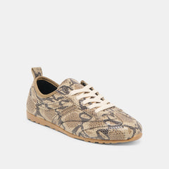 Viper Snake Print Embossed Leather Sneakers / Dolce Vita