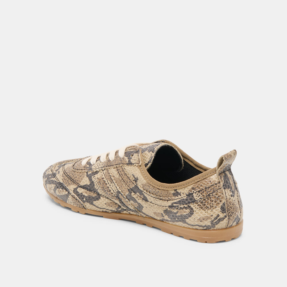 Viper Snake Print Embossed Leather Sneakers / Dolce Vita