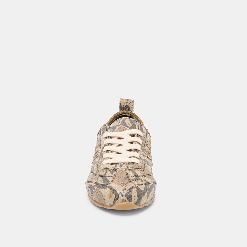 Viper Snake Print Embossed Leather Sneakers / Dolce Vita
