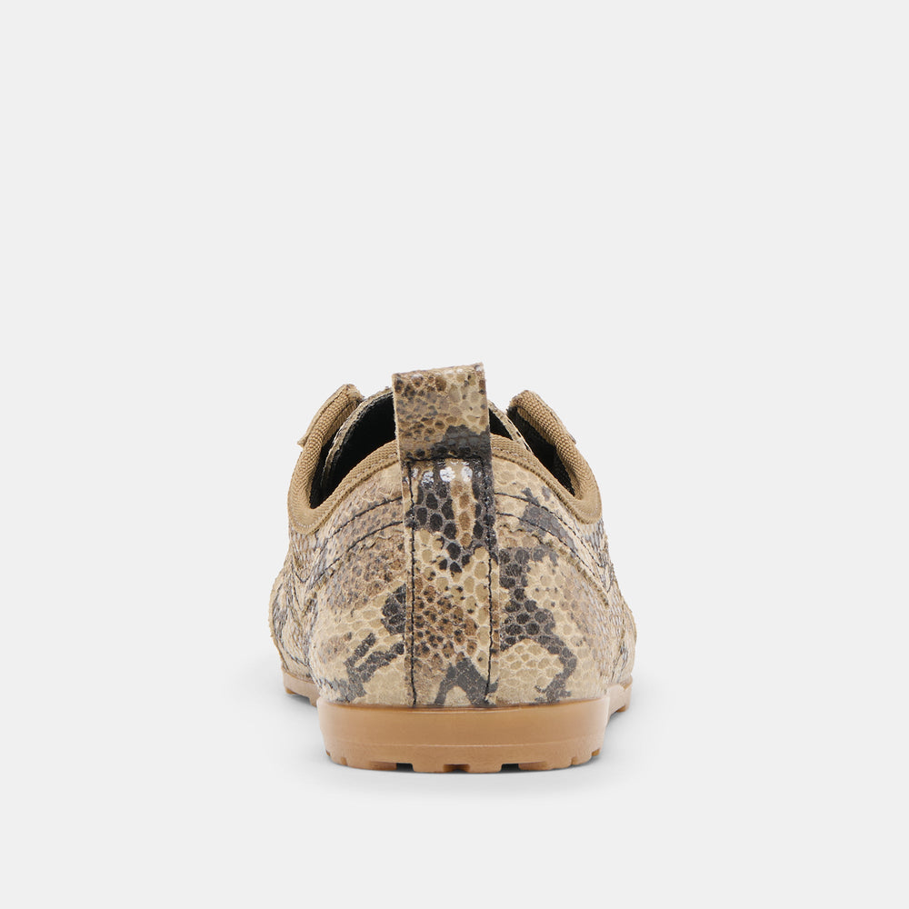 Viper Snake Print Embossed Leather Sneakers / Dolce Vita
