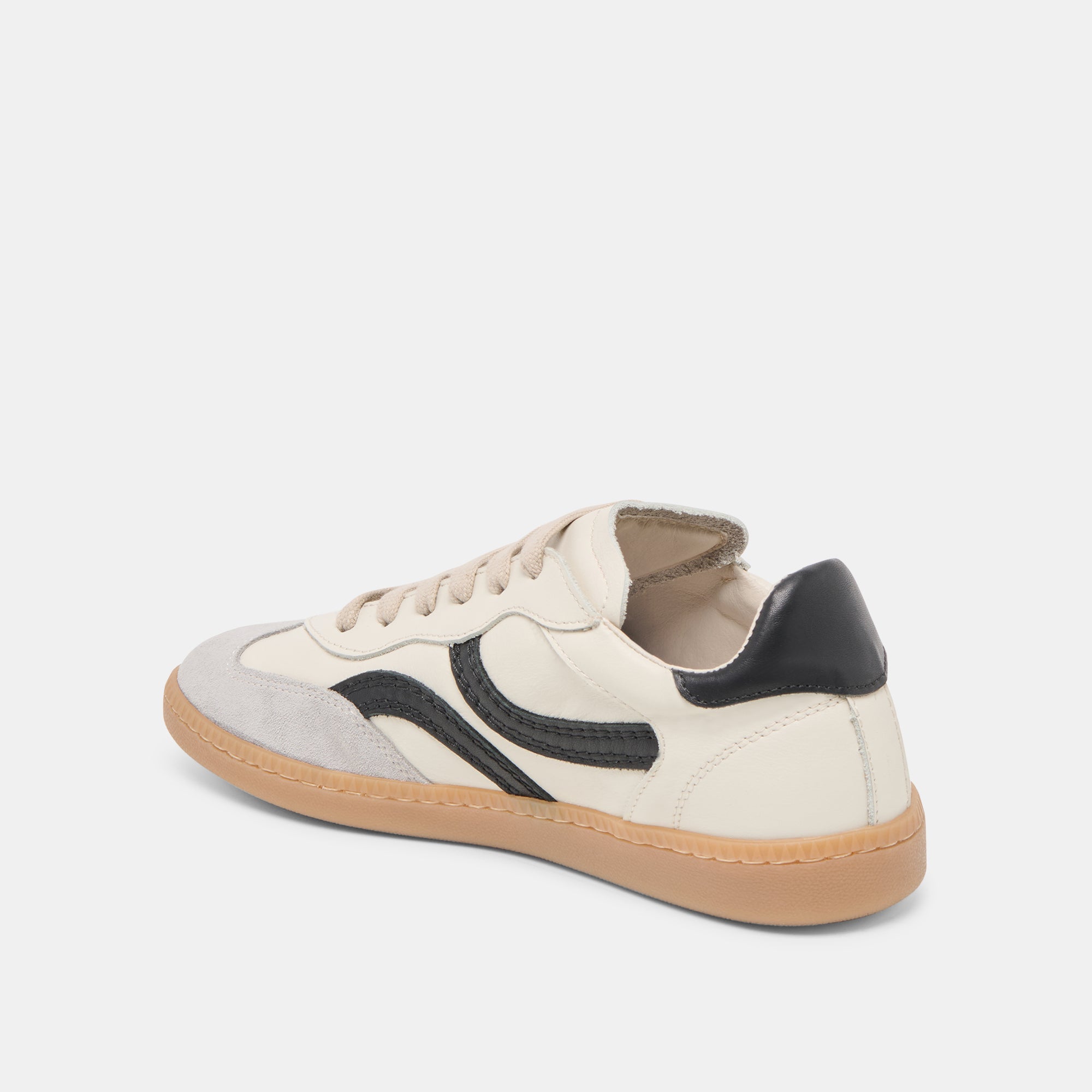 Rebel White Black Leather Sneakers / Dolce Vita