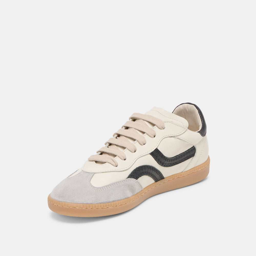 Rebel White Black Leather Sneakers / Dolce Vita