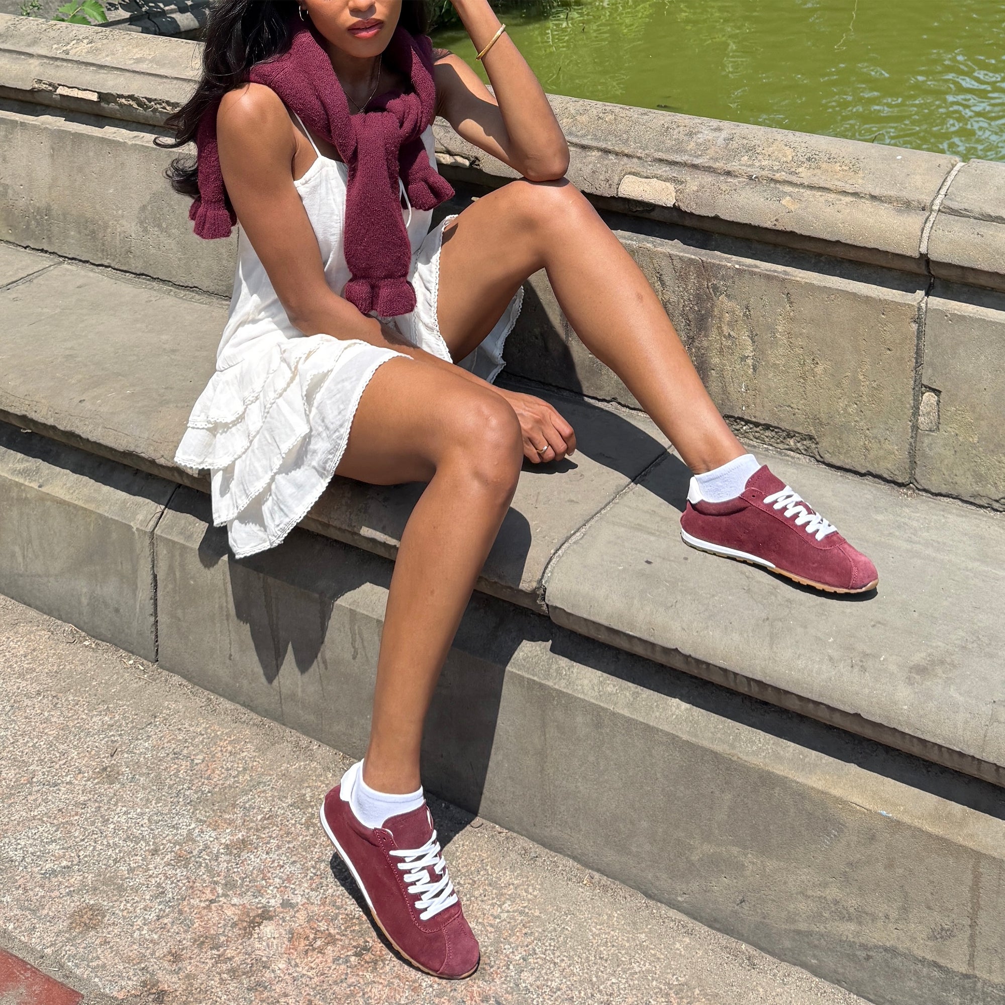 Serina Burgundy Suede Sneakers / Dolce Vita