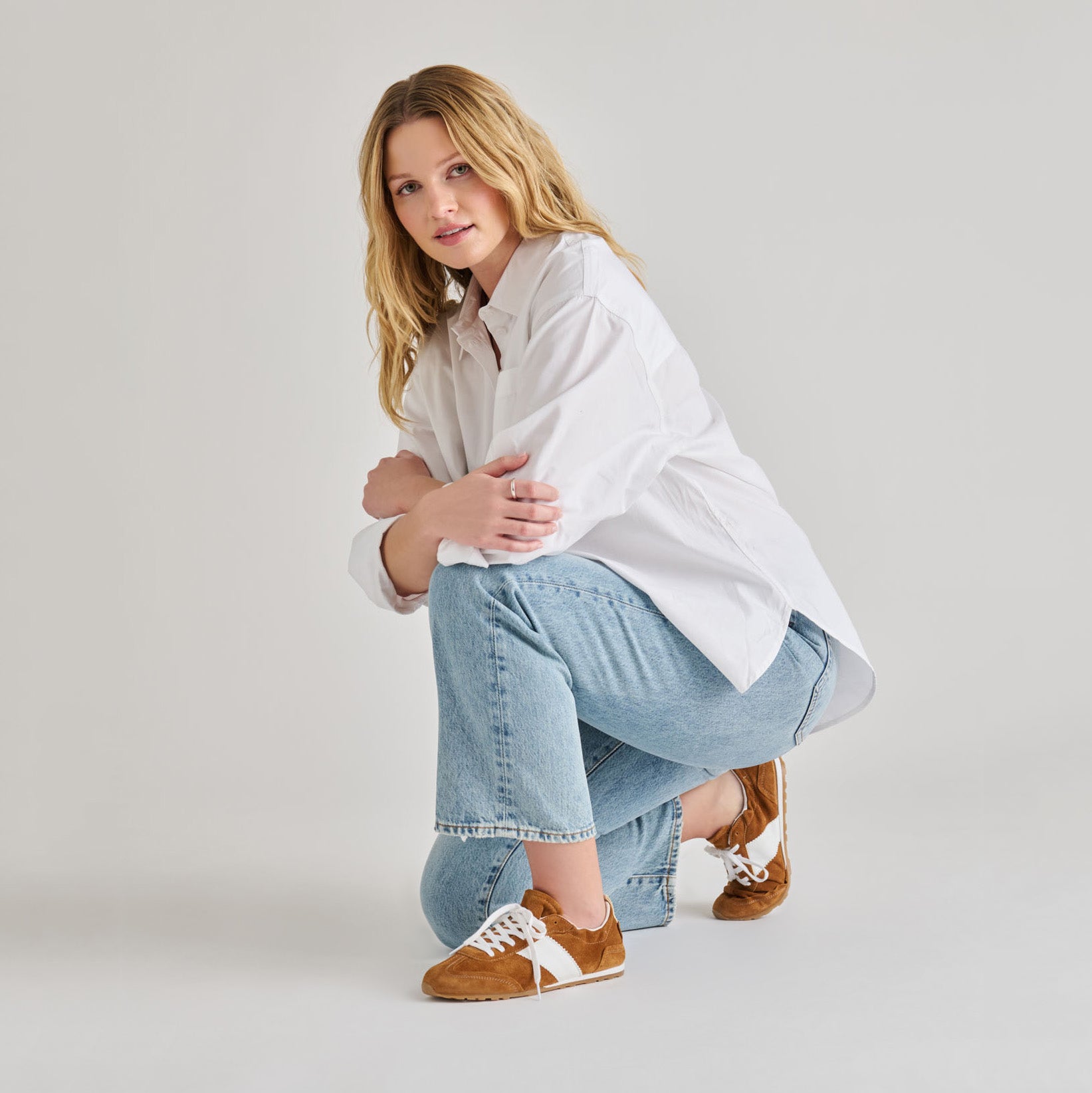 Shyla Cognac Suede Sneakers / Dolce Vita