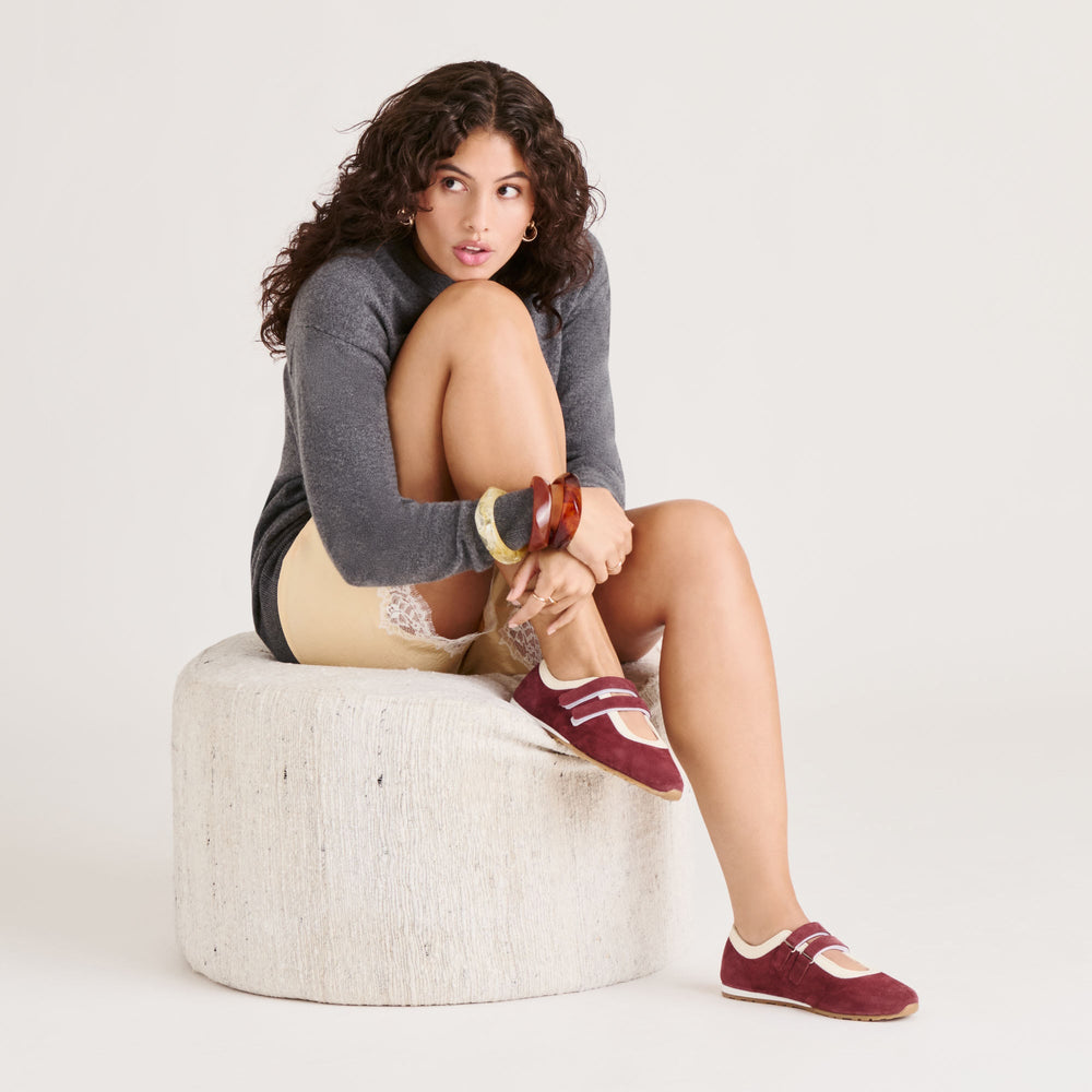Swan Burgundy Suede Sneakers / Dolce Vita