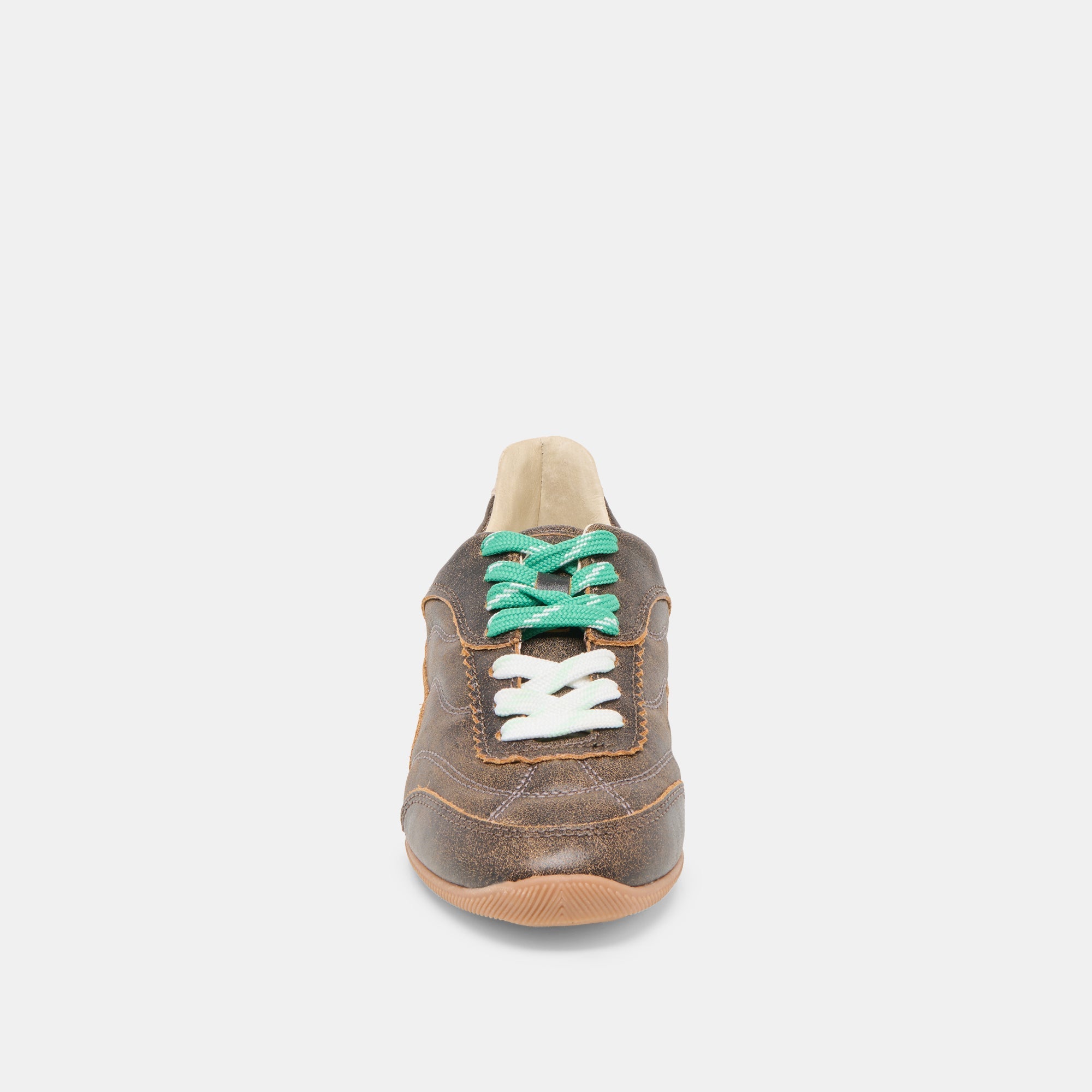 Laini Brown Distressed Leather Sneakers / Dolce Vita