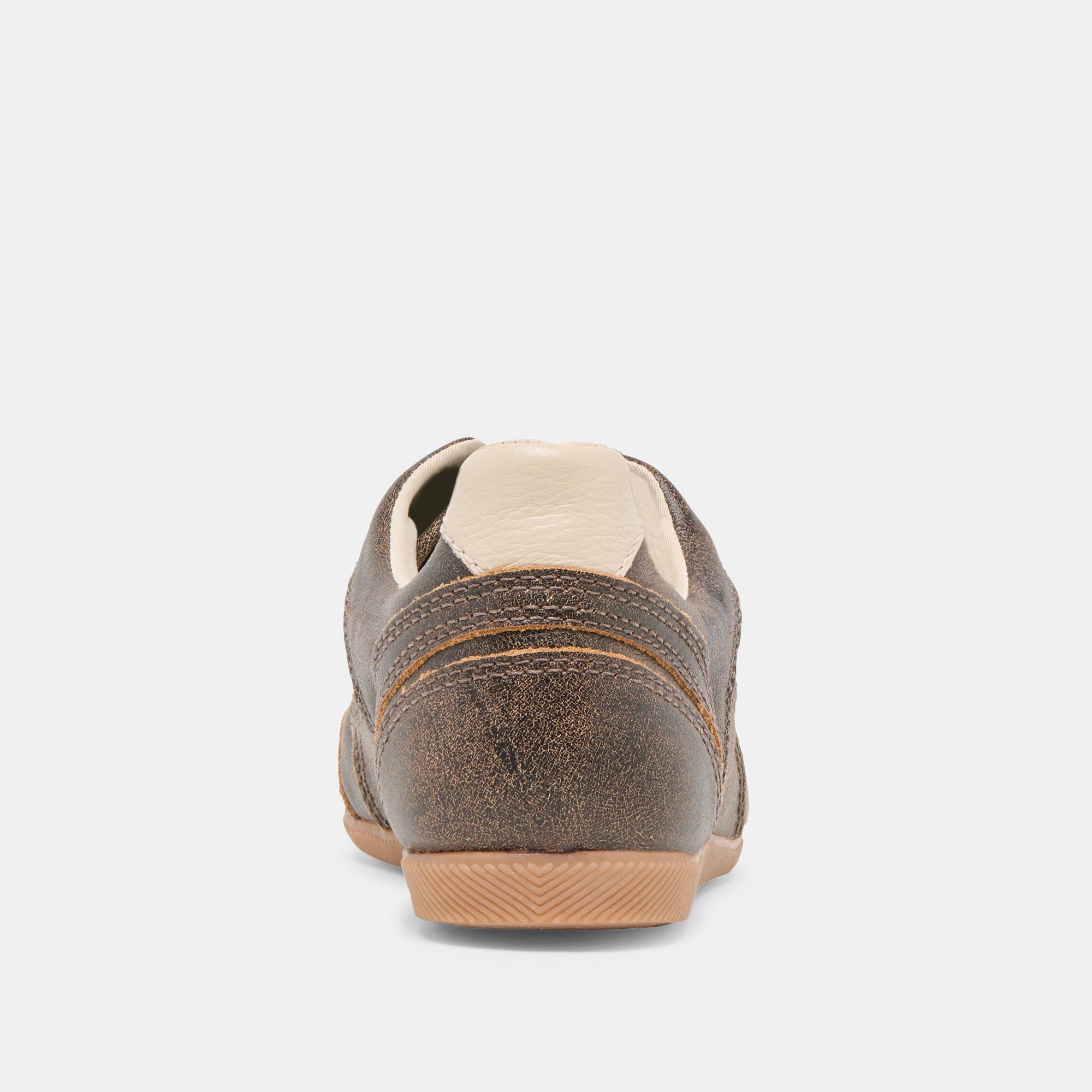 Laini Brown Distressed Leather Sneakers / Dolce Vita