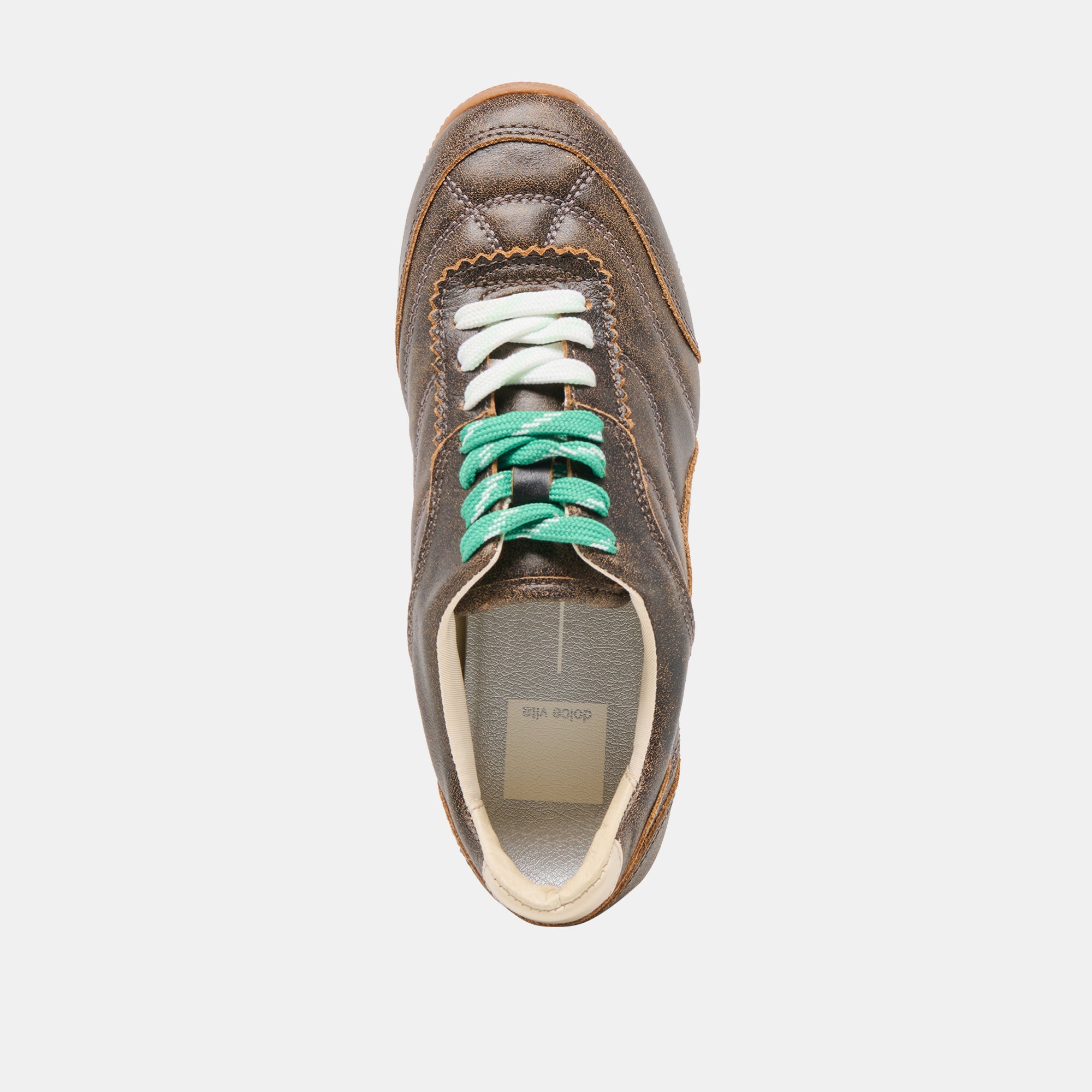 Laini Brown Distressed Leather Sneakers / Dolce Vita
