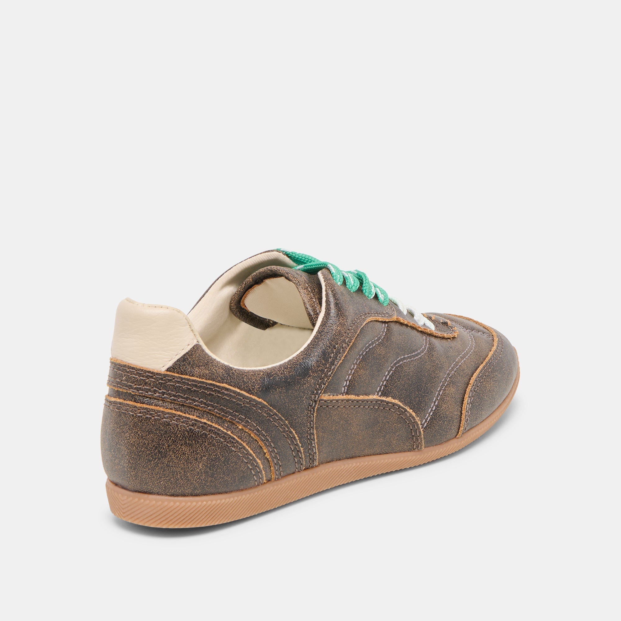 Laini Brown Distressed Leather Sneakers / Dolce Vita