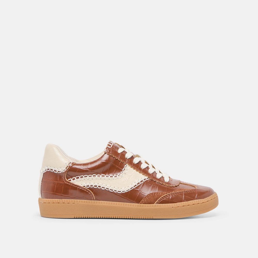 NOTICE STITCH SNEAKERS COGNAC CROCO EMBOSSED LEATHER
 – Dolce Vita / Dolce Vita