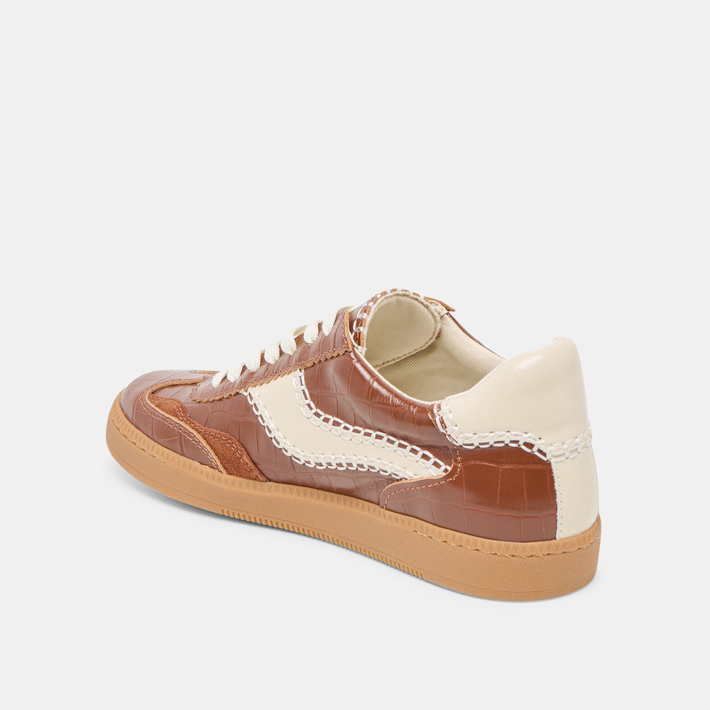 NOTICE STITCH SNEAKERS COGNAC CROCO EMBOSSED LEATHER
 – Dolce Vita / Dolce Vita
