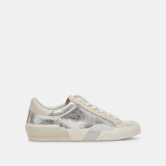 Zina Sneakers Chrome Distressed Leather | Chrome Leather Sneakers
 – Dolce Vita / Dolce Vita
