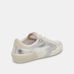 Zina Sneakers Chrome Distressed Leather | Chrome Leather Sneakers
 – Dolce Vita / Dolce Vita