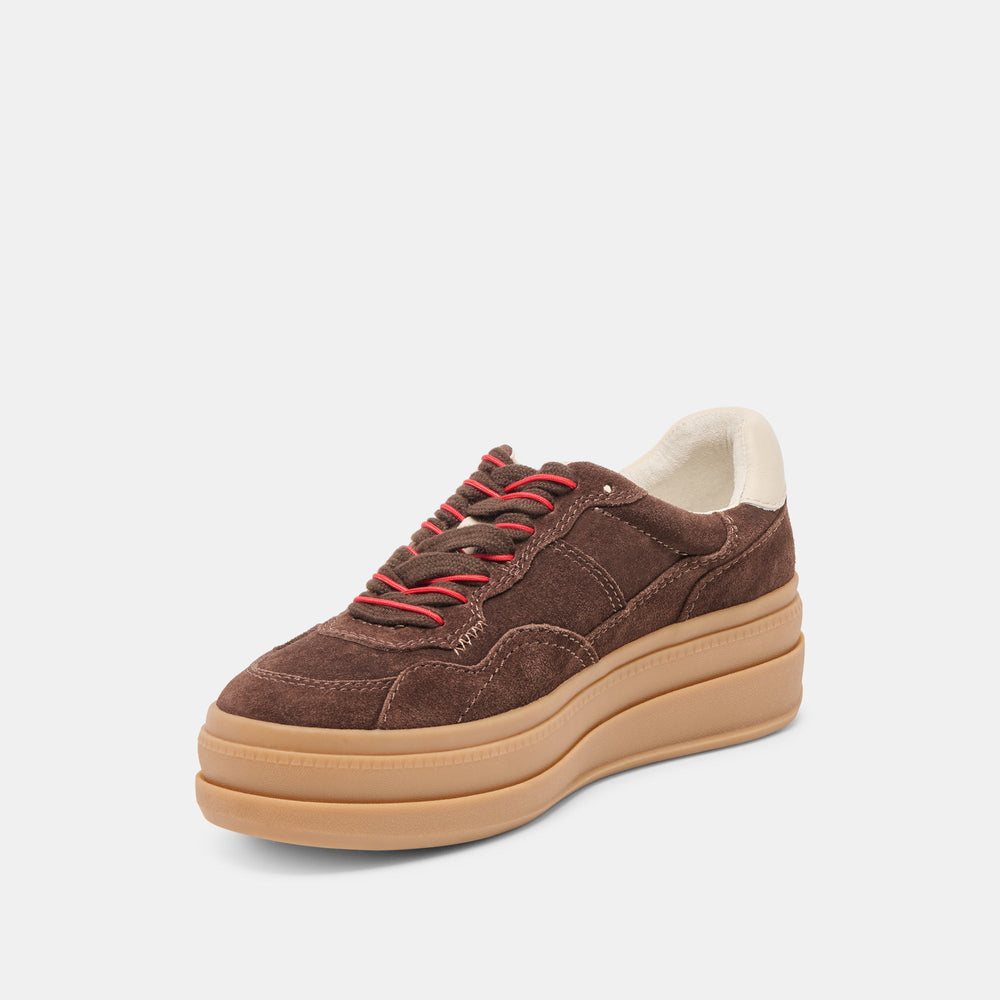 Naomy H2O Waterproof Dk Brown Suede Sneakers / Dolce Vita
