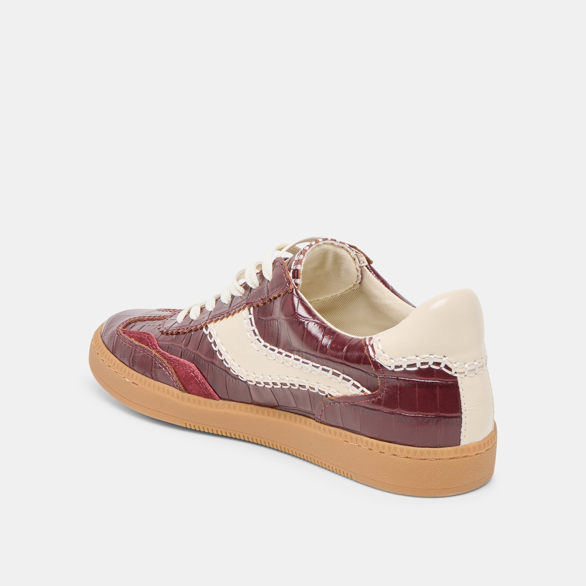 NOTICE STITCH SNEAKERS OXBLOOD CROCO EMBOSSED LEATHER
 – Dolce Vita / Dolce Vita