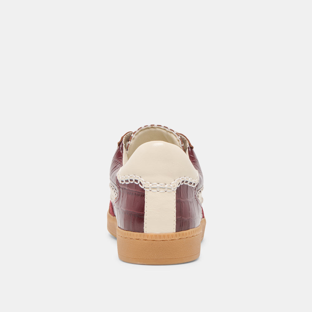 NOTICE STITCH SNEAKERS OXBLOOD CROCO EMBOSSED LEATHER
 – Dolce Vita / Dolce Vita