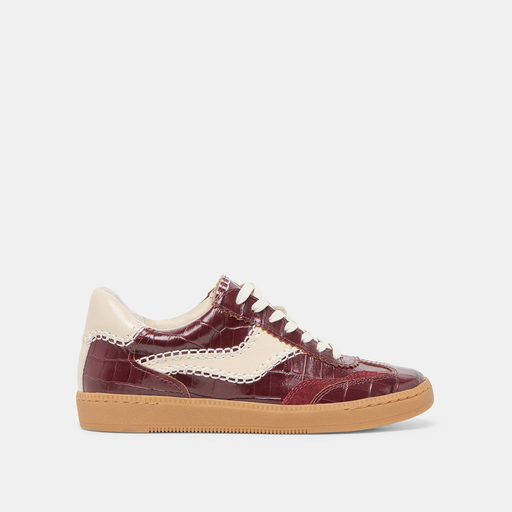 NOTICE STITCH SNEAKERS OXBLOOD CROCO EMBOSSED LEATHER
 – Dolce Vita / Dolce Vita