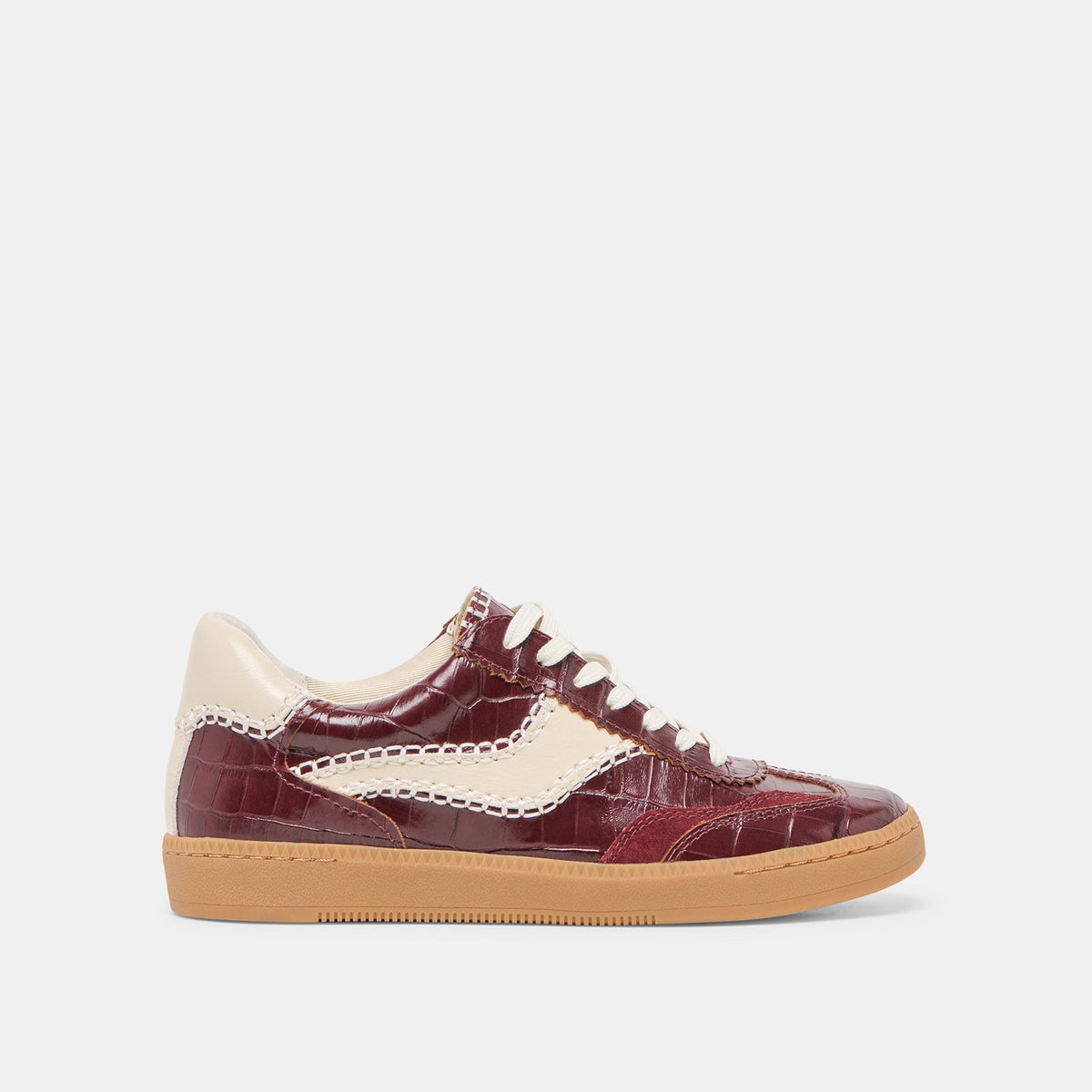 NOTICE STITCH SNEAKERS OXBLOOD CROCO EMBOSSED LEATHER
 – Dolce Vita / Dolce Vita