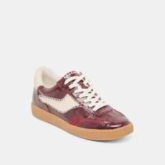 NOTICE STITCH SNEAKERS OXBLOOD CROCO EMBOSSED LEATHER
 – Dolce Vita / Dolce Vita