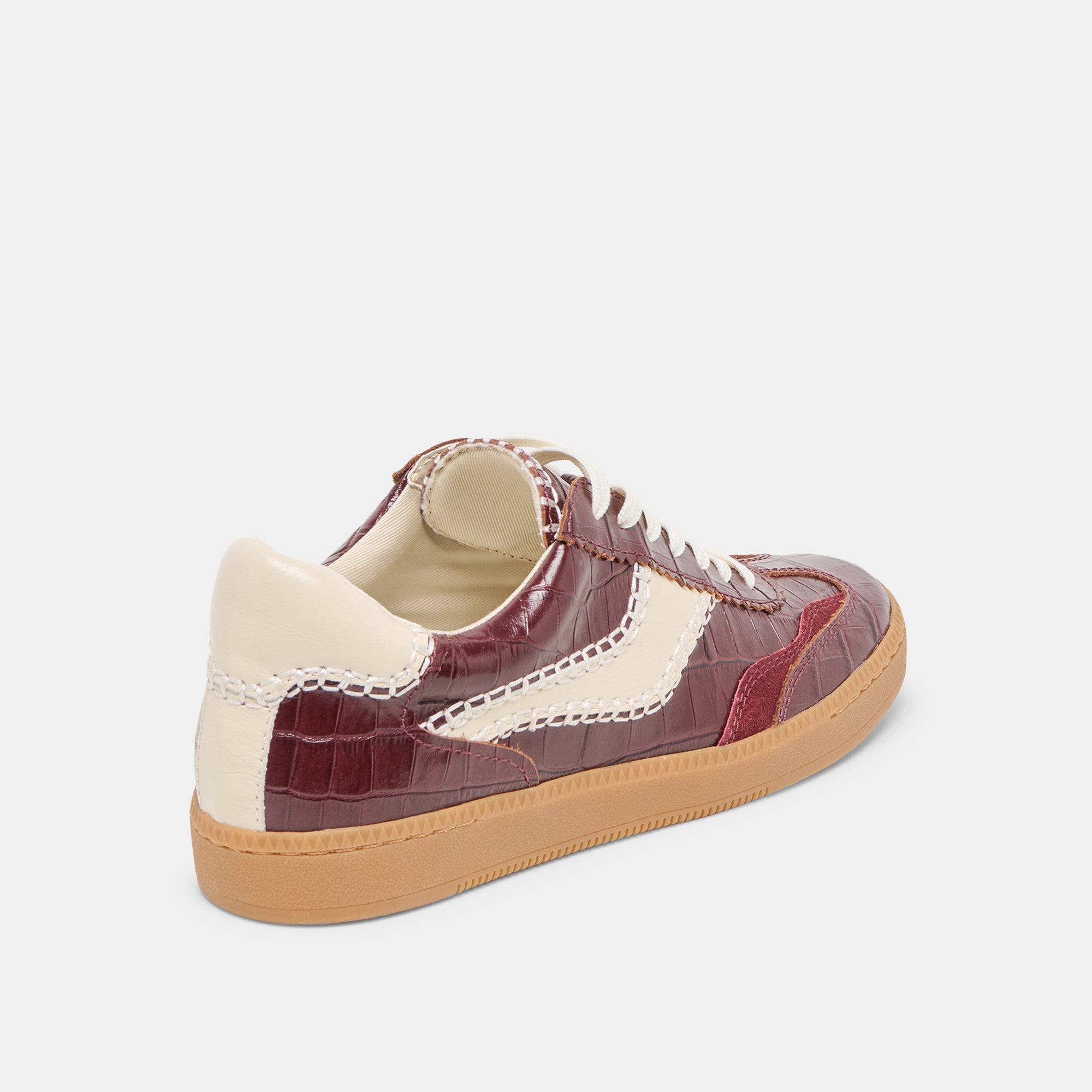 NOTICE STITCH SNEAKERS OXBLOOD CROCO EMBOSSED LEATHER
 – Dolce Vita / Dolce Vita