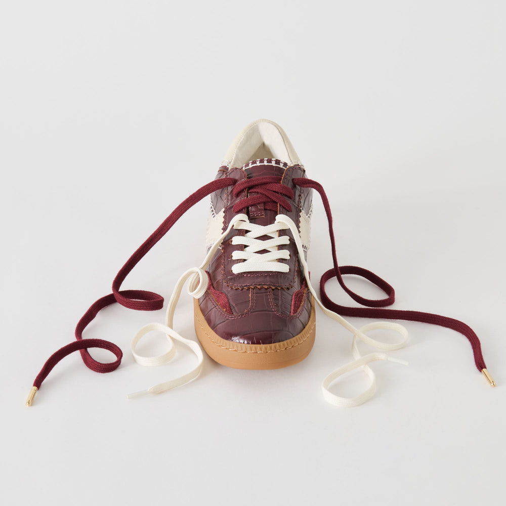 NOTICE STITCH SNEAKERS OXBLOOD CROCO EMBOSSED LEATHER
 – Dolce Vita / Dolce Vita