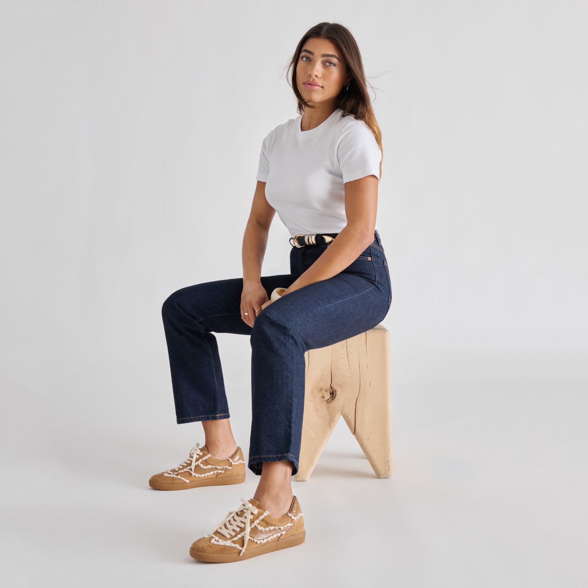 Notice Lace Lt Brown Suede Sneakers / Dolce Vita