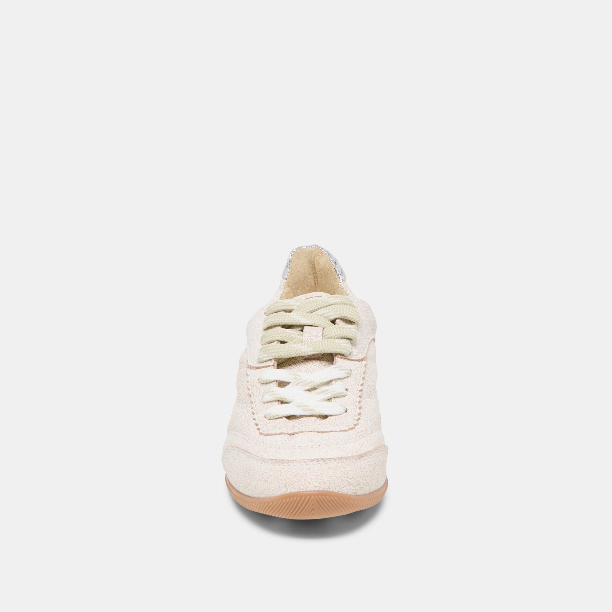 Laini Off White Crackled Leather Sneakers / Dolce Vita