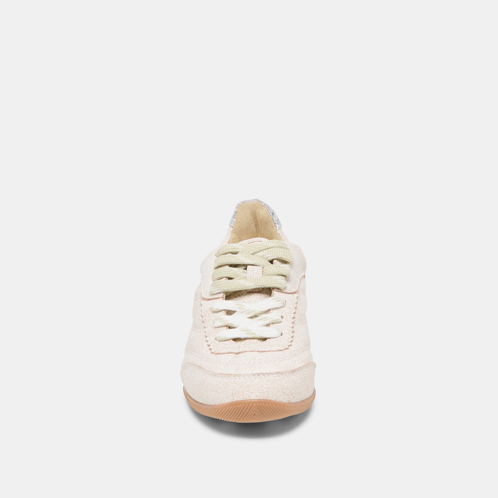 Laini Off White Crackled Leather Sneakers / Dolce Vita