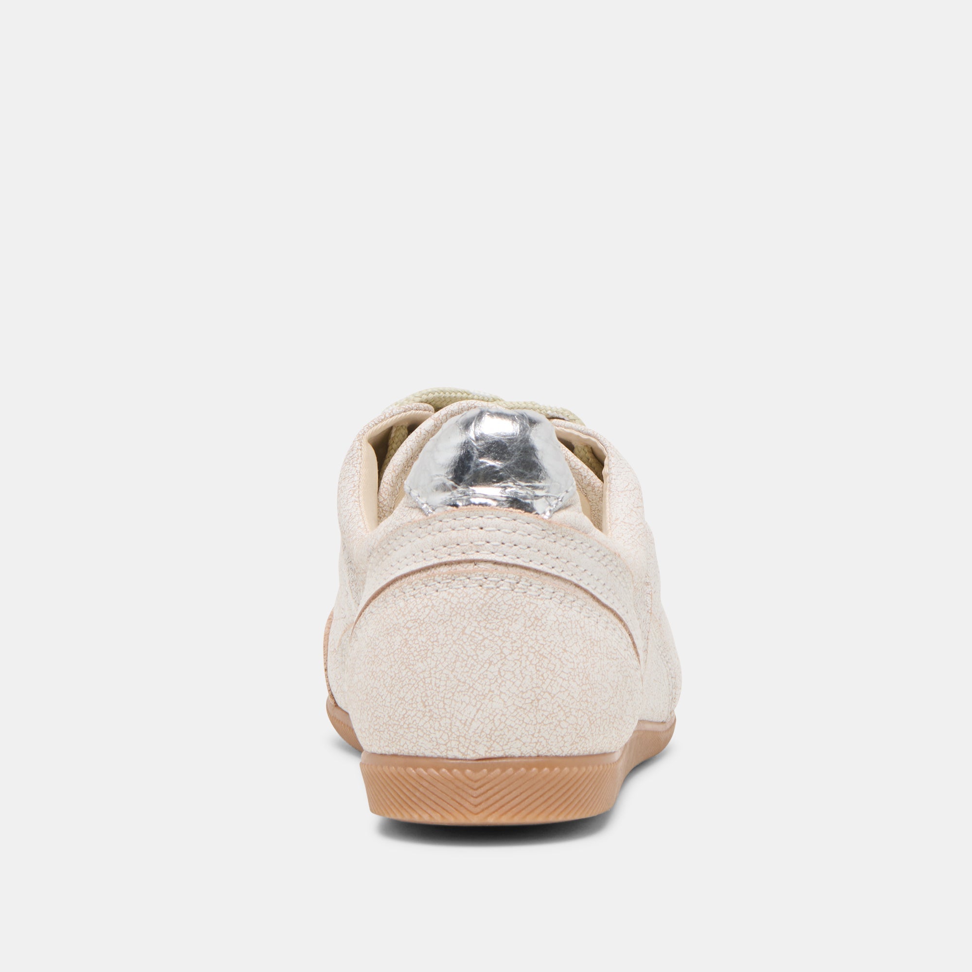 Laini Off White Crackled Leather Sneakers / Dolce Vita