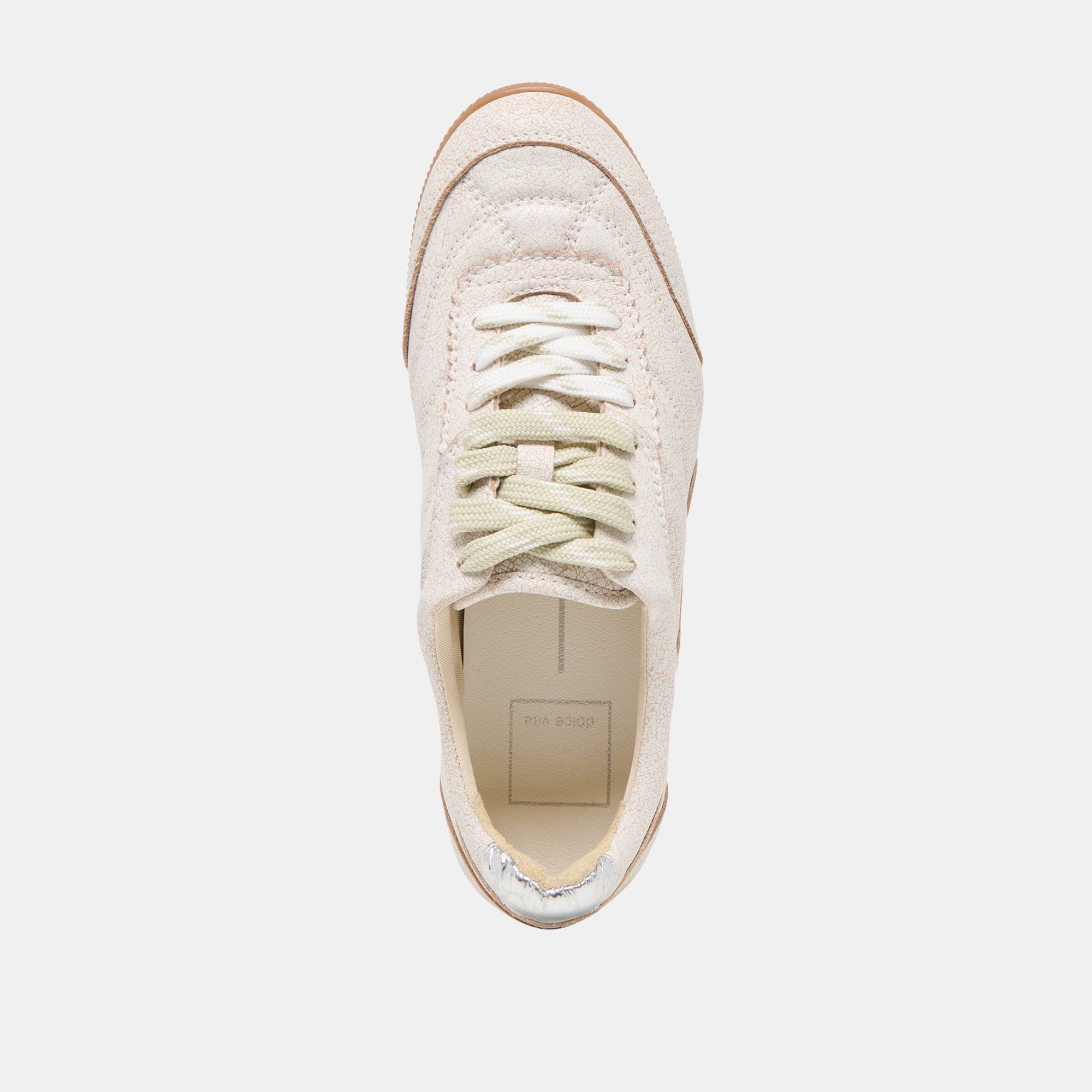 Laini Off White Crackled Leather Sneakers / Dolce Vita