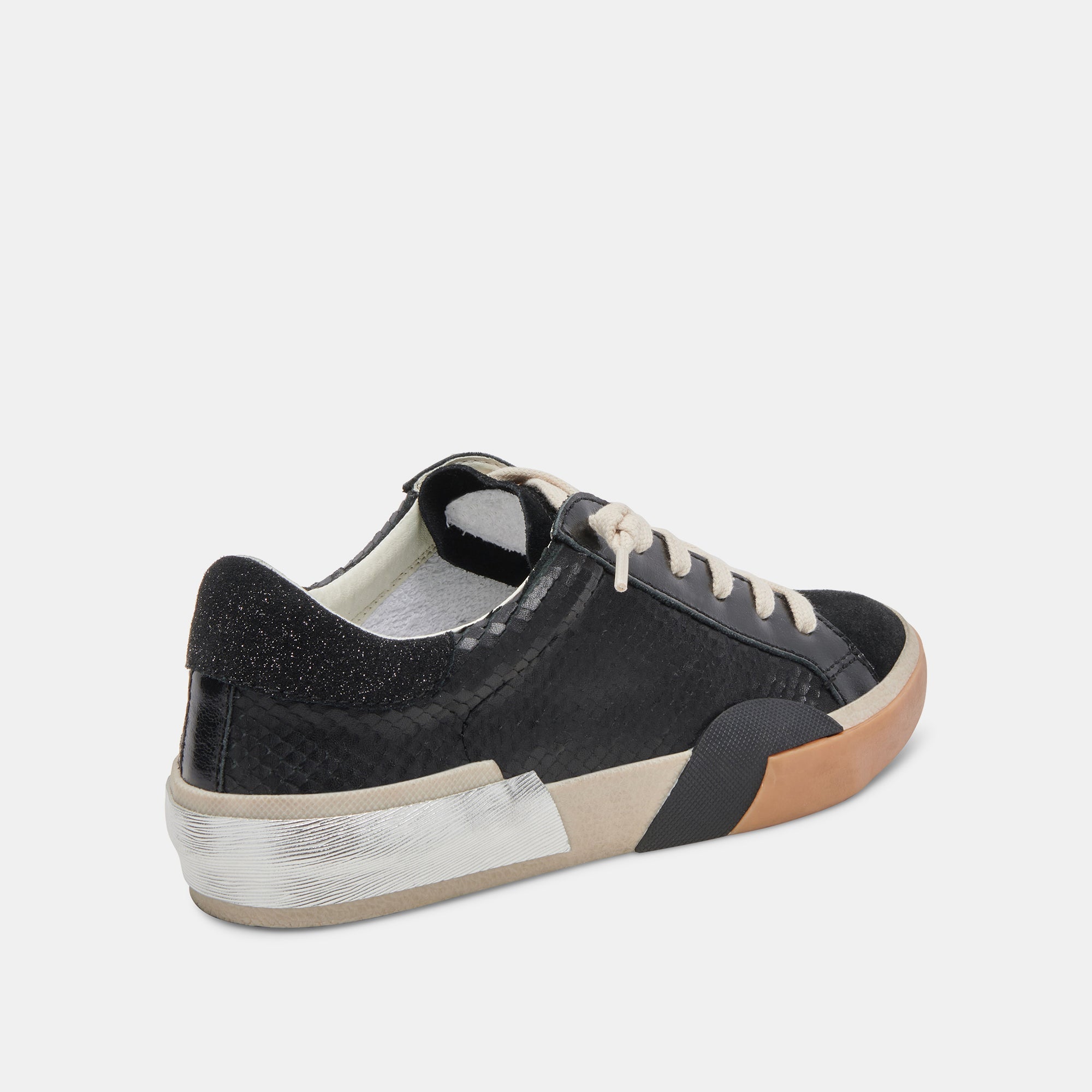 Zina Sneakers Onyx Embossed Leather | Women's Sneakers
 – Dolce Vita / Dolce Vita