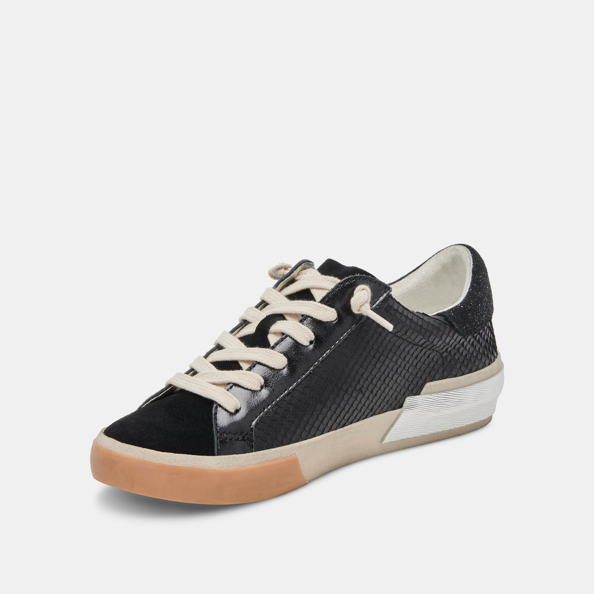 Zina Sneakers Onyx Embossed Leather | Women's Sneakers
 – Dolce Vita / Dolce Vita
