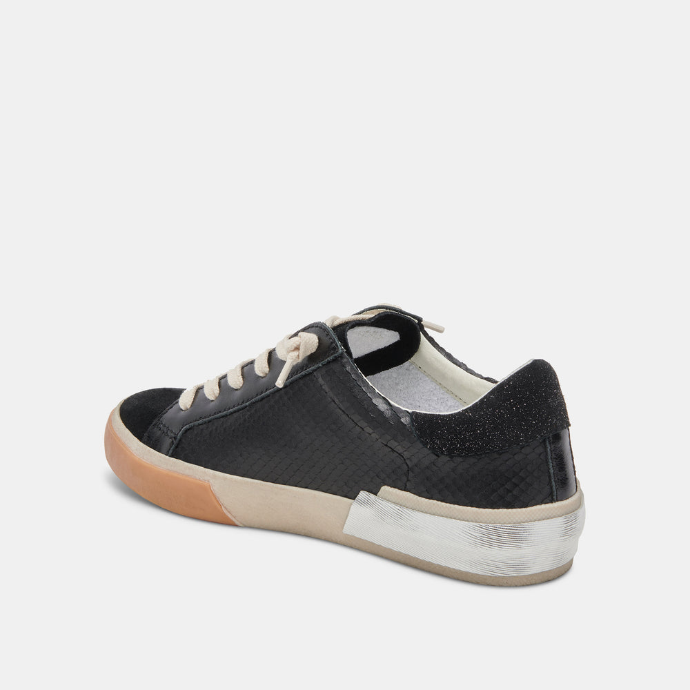 Zina Sneakers Onyx Embossed Leather | Women's Sneakers
 – Dolce Vita / Dolce Vita