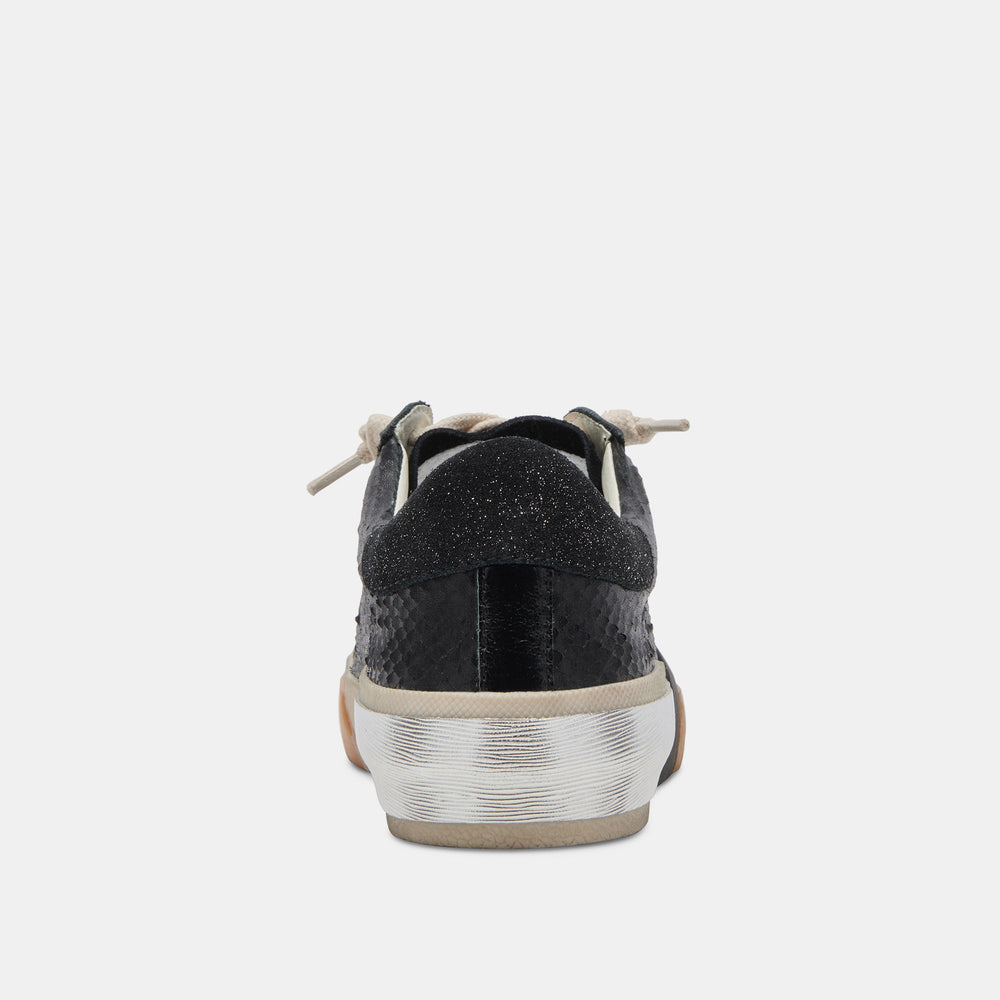 Zina Sneakers Onyx Embossed Leather | Women's Sneakers
 – Dolce Vita / Dolce Vita