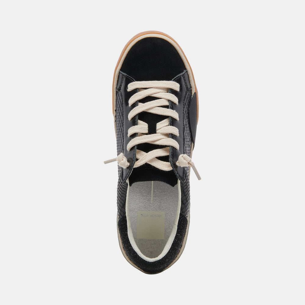 Zina Sneakers Onyx Embossed Leather | Women's Sneakers
 – Dolce Vita / Dolce Vita