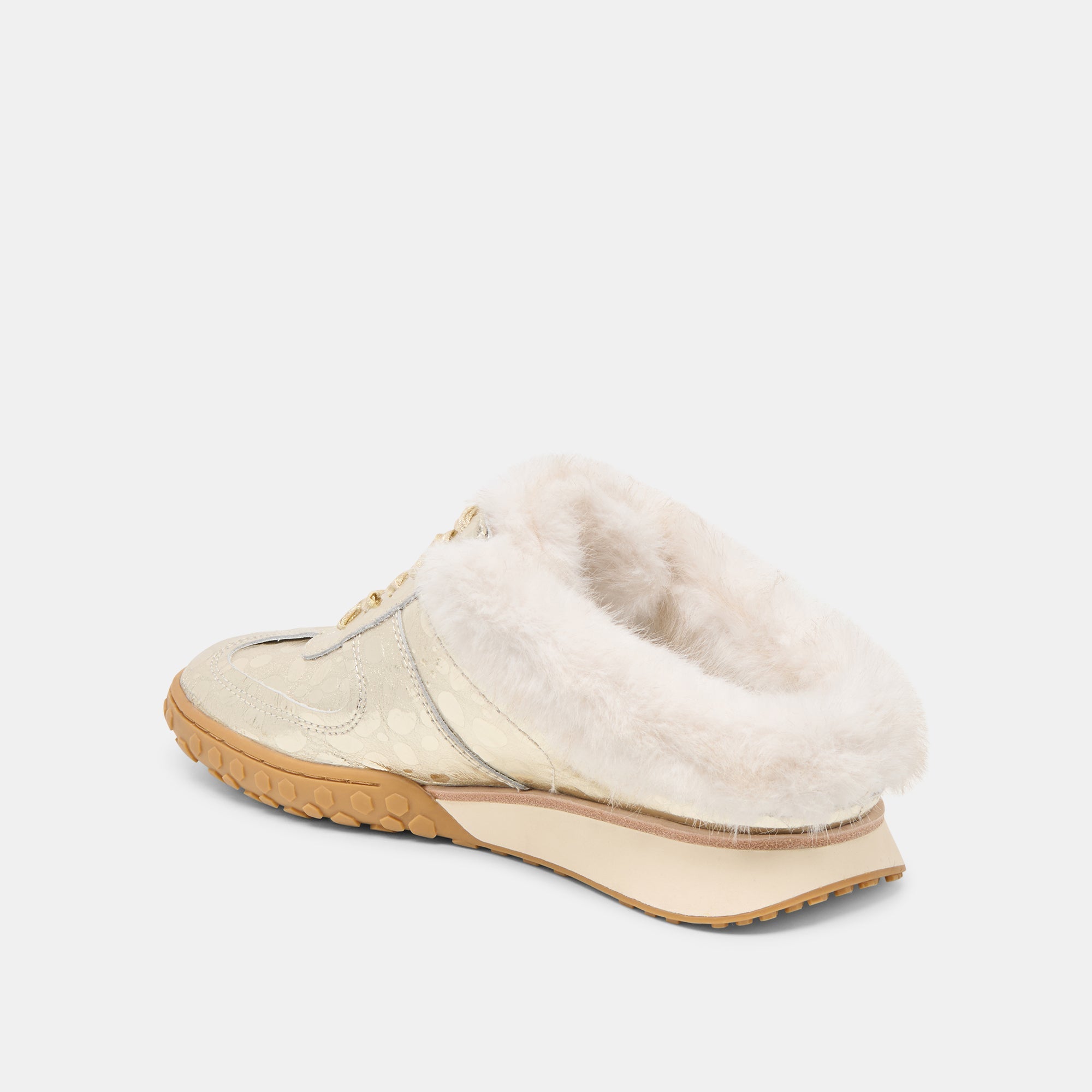 Izzey Plush Platinum Leather Sneakers / Dolce Vita